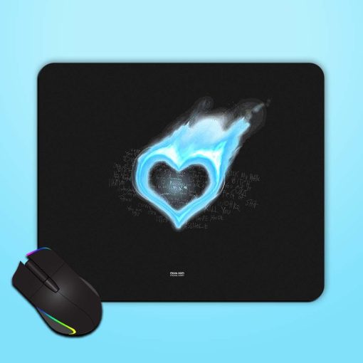 Burning Blue Heart Mouse Pad Chachhi