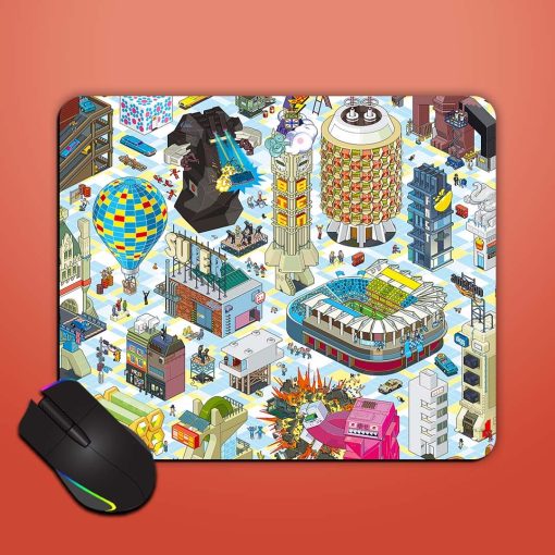 City Map Illustretion Mouse Pad Chachhi