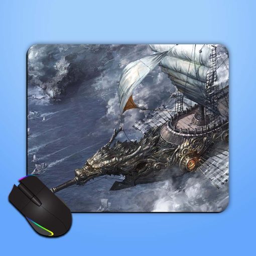 Ancient Dargaon Ship Illustration Mouse Pad Chachhi