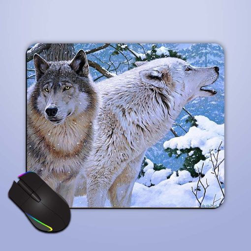 White Woulf Wallpaper Mouse Pad Chachhi