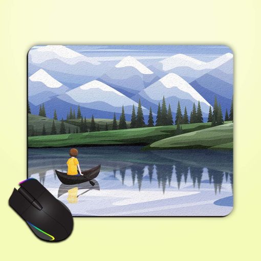 Boy With Boat Mouse Pad
