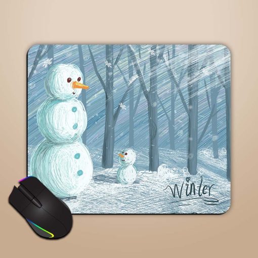 Snow Illustration Mouse Pad Chachhi