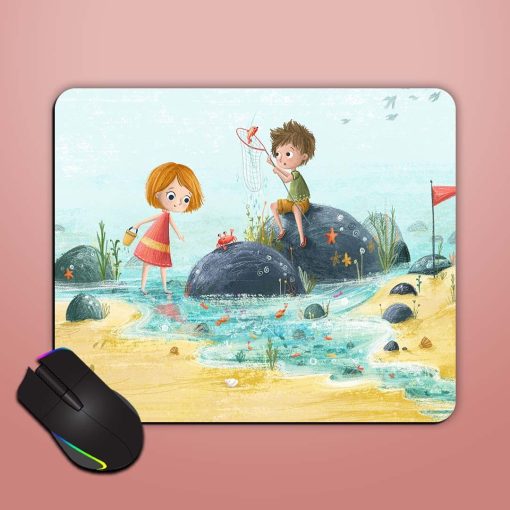 Kids On Beach Mouse Pad Chachhi