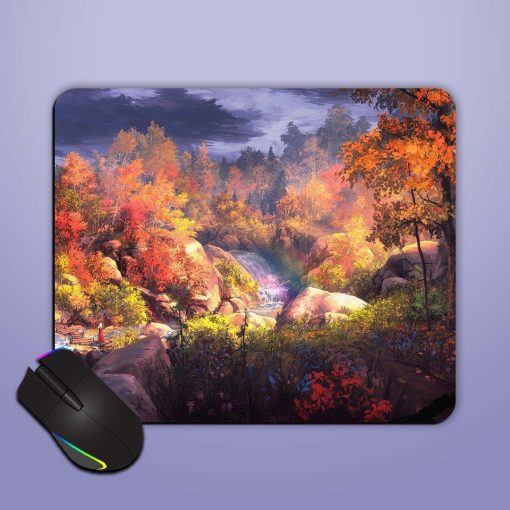 Fall Forest Wallpaper Mouse Pad