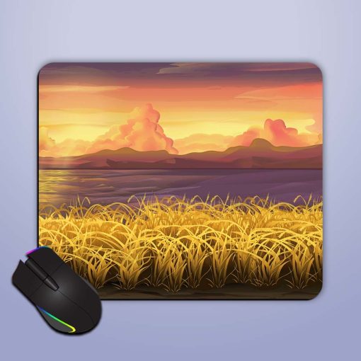 Wheat Field Illustration Mouse Pad Chachhi