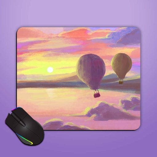 Hot Air Balloon Illustration Mouse Pad Chachhi