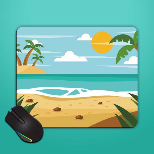 Sea Shore Illustration Mouse Pad Chachhi