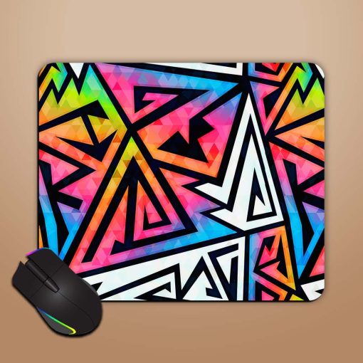 Rainbow Geometric Seamless Mouse Pad Chachhi