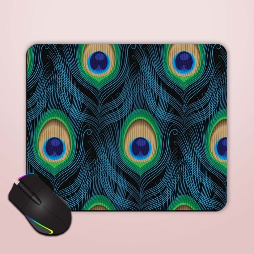 Seamless Pattern Peacock Mouse Pad Chachhi