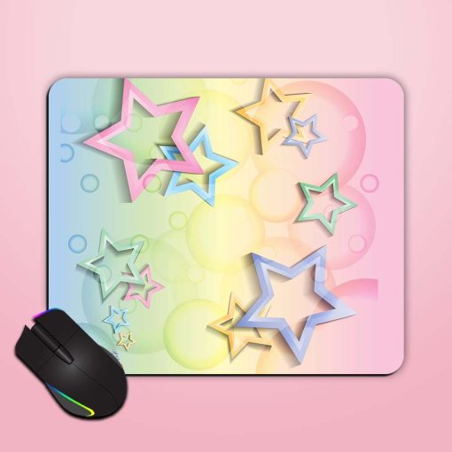 Background Colorful Stars Mouse Pad Chachhi