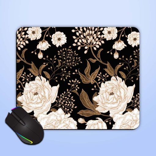 Peonies Roses Floral Mouse Pad Chachhi