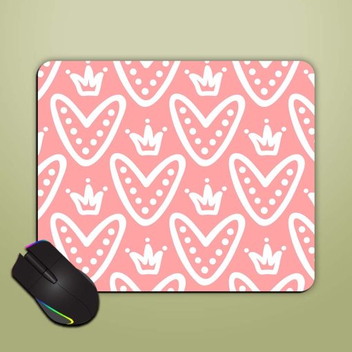 Cute Hearts Crowns Mouse Pad Chachhi