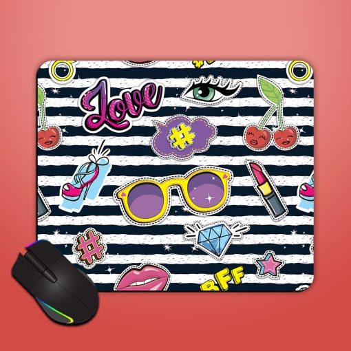 Fashion Patch Badges Mouse Pad