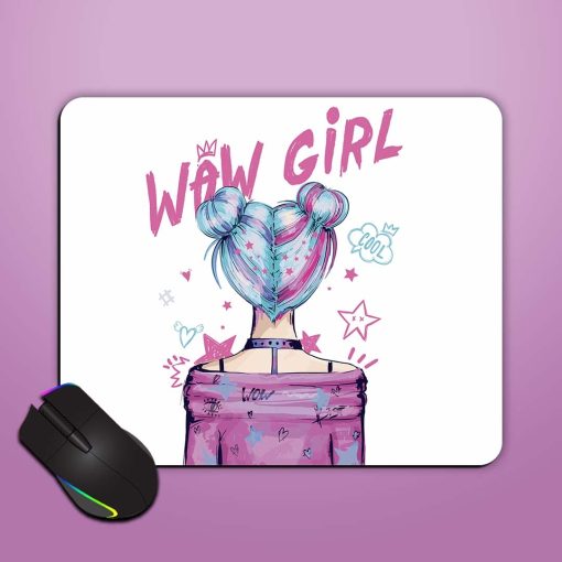 Wow Girl Illustration Mouse Pad Chachhi