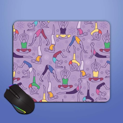 Yoga Poses Seamless Mouse Pad Chachhi