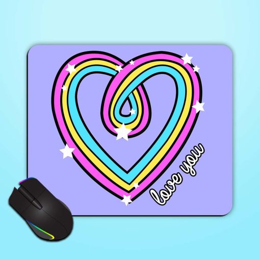 Colorful Rainbow Heart Mouse Pad Chachhi