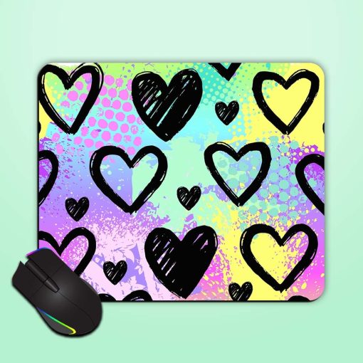 Bright Pattern Hearts Mouse Pad Chachhi