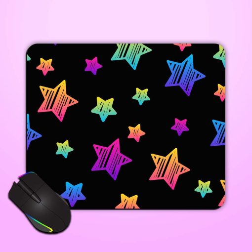 Abstract Black Rainbow Mouse Pad Chachhi