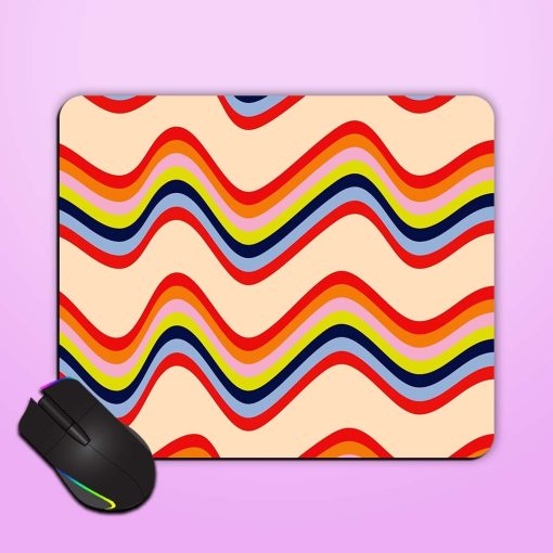 Wavy Rainbow Stripe Mouse Pad Chachhi