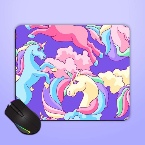 Seamless Pattern Unicorns Mouse Pad Chachhi