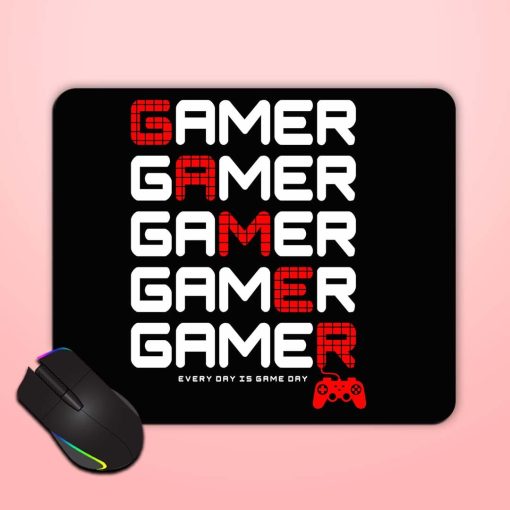 Gamer Typography Tee Mouse Pad Chachhi