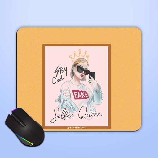 Selfie Slogan Girl Mouse Pad Chachhi