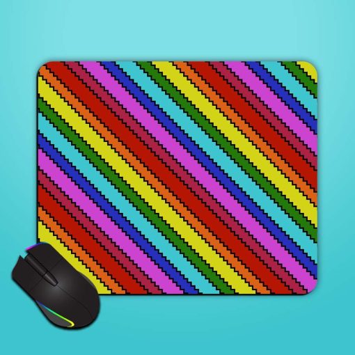 Rainbow Pixelated Diagonal Mouse Pad Chachhi