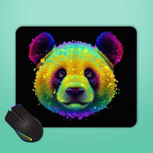 Panda Abstract Neon Mouse Pad Chachhi