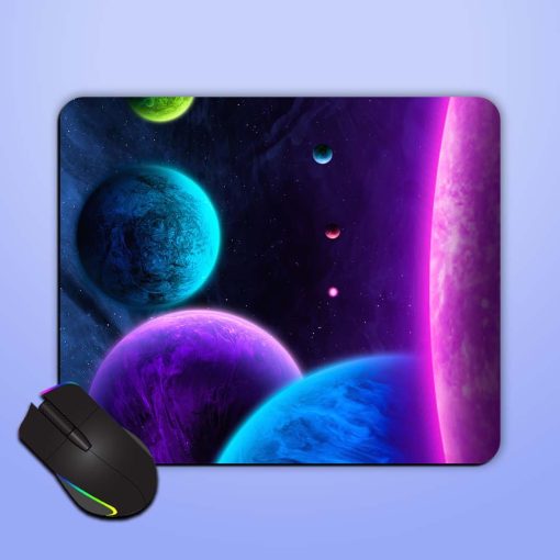 Colorful Planets Mouse Pad