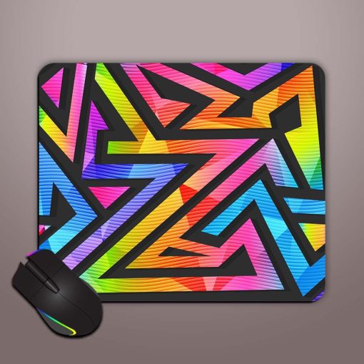 Rainbow Geometric Seamless Mouse Pad Chachhi