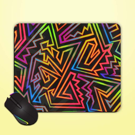 Bright Neon Geometric Mouse Pad Chachhi