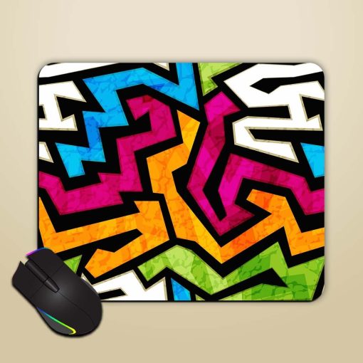 Colored Graffiti Seamless Mouse Pad