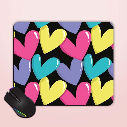 Colorful Hearts Seamless Mouse Pad Chachhi