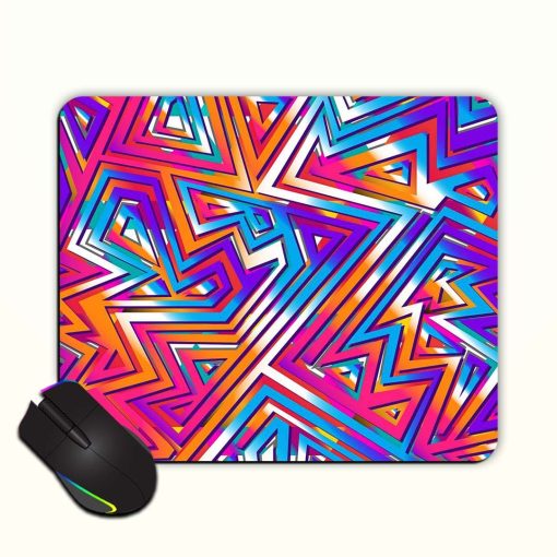 Geometric Bright Maze Mouse Pad