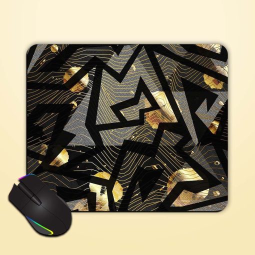 Gold Grunge Geometric Mouse Pad Chachhi