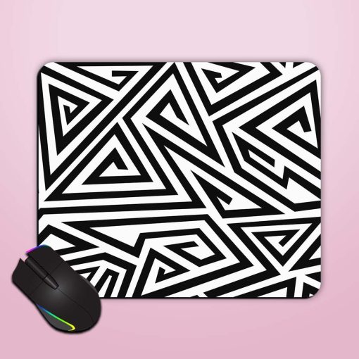 Monochrome Spiral Triangle Mouse Pad Chachhi