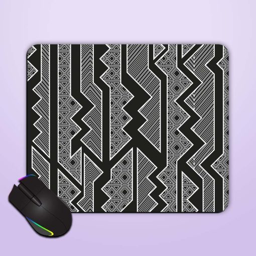 Monochrome Tribal Seamless Mouse Pad Chachhi