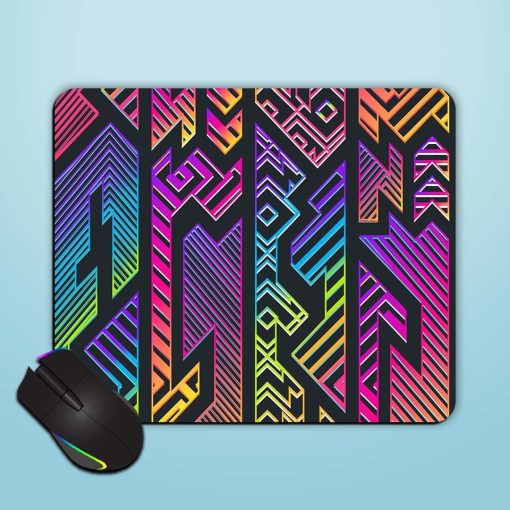 Neon Geometric Seamless Mouse Pad Chachhi