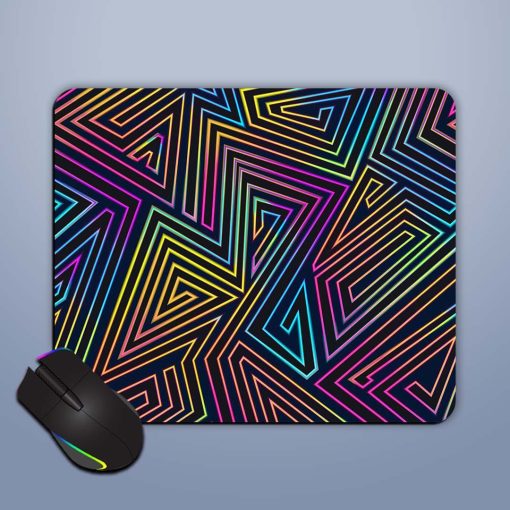 Neon Lines Geometric Mouse Pad Chachhi