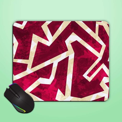 Red Geometric Seamless Mouse Pad Chachhi