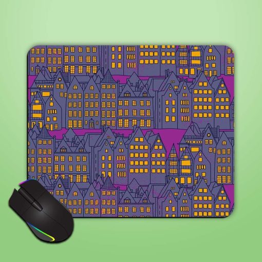 Seamless Pattern Building Mouse Pad Chachhi