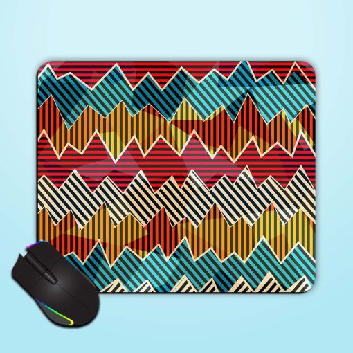 Zigzag Neon Geometric Mouse Pad Chachhi