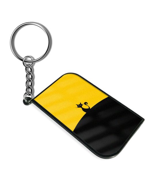 Black Yellow Cat Cartoon Keychain Chachhi