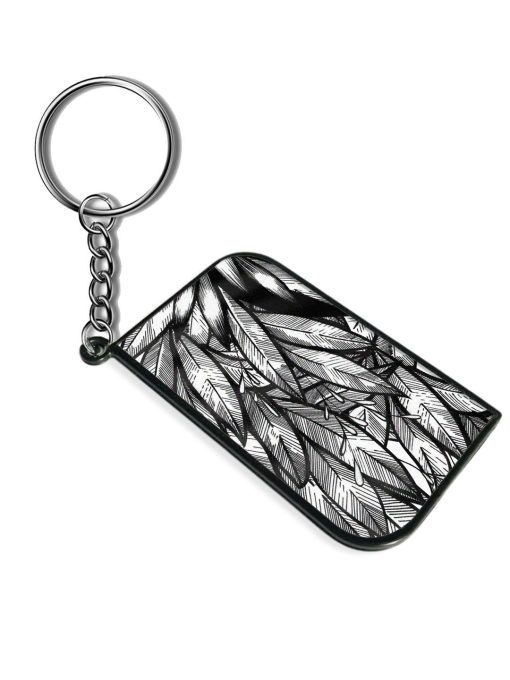 Black And White Tree Leave Keychain Chachhi