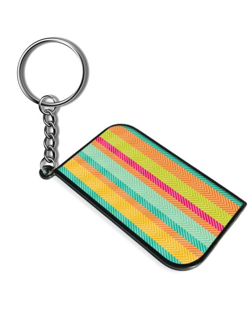 Retro Abstract Herringbone Keychain Chachhi