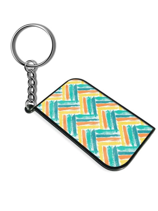 Painted Chevron Pattern Keychain Chachhi