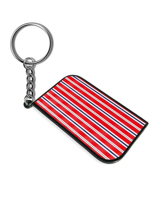 Background Stripes Blue Keychain Chachhi