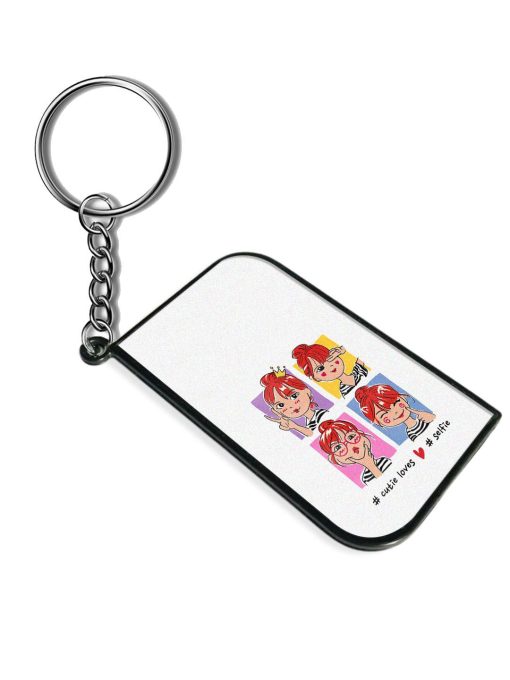 Selfie Slogan Cartoon Keychain Chachhi