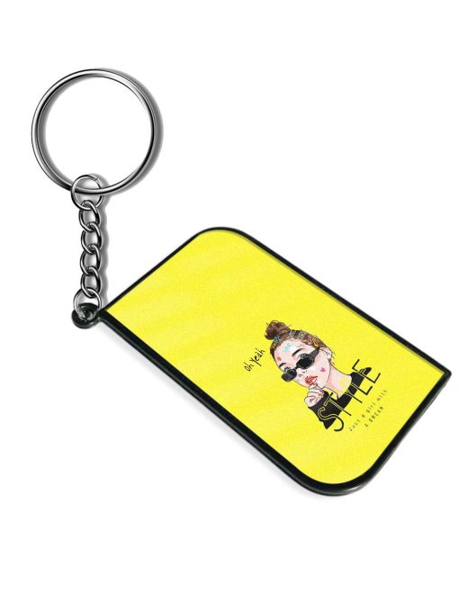 Style Slogan Cartoon Keychain Chachhi