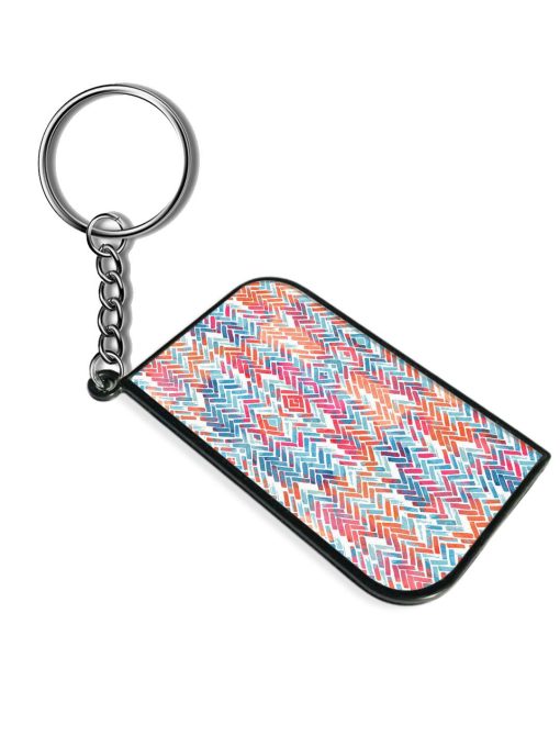 Zigzag Lines Watercolor Keychain Chachhi